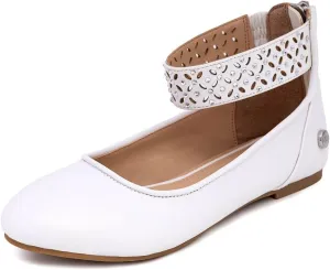 Nine West Girls Dress Shoes Ballerina Flat Ankle Strap Ballet Flat for Wedding Party School (Toddler-Little Kid-Big Kid)