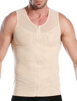 NonEcho Men Shapewear Compression Shirts Undershirts Slimming Body Shaper Waist Trainer Tank Top Vest with Zipper