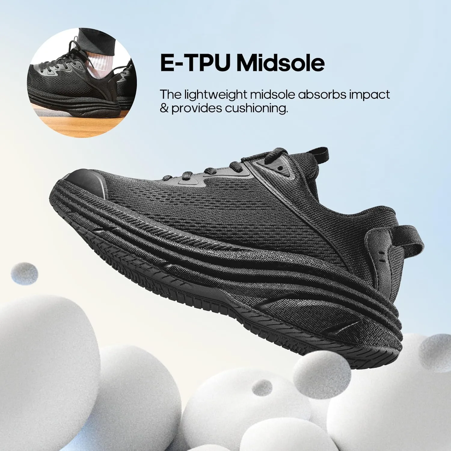 NORTIV 8 Men's Running Walking Tennis Shoes Comfortable Cushioning Non-Slip Breathable Athletic Gym Workout Cross Trainer Jogging Sneakers