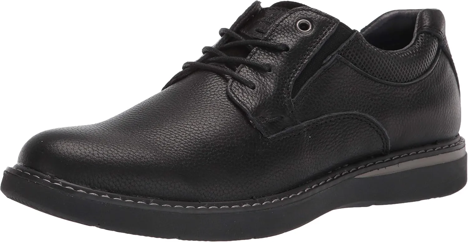 Nunn Bush Men's BAYRIDGE Plain Toe Lightweight Leather LACE-UP Oxford, Black, 13