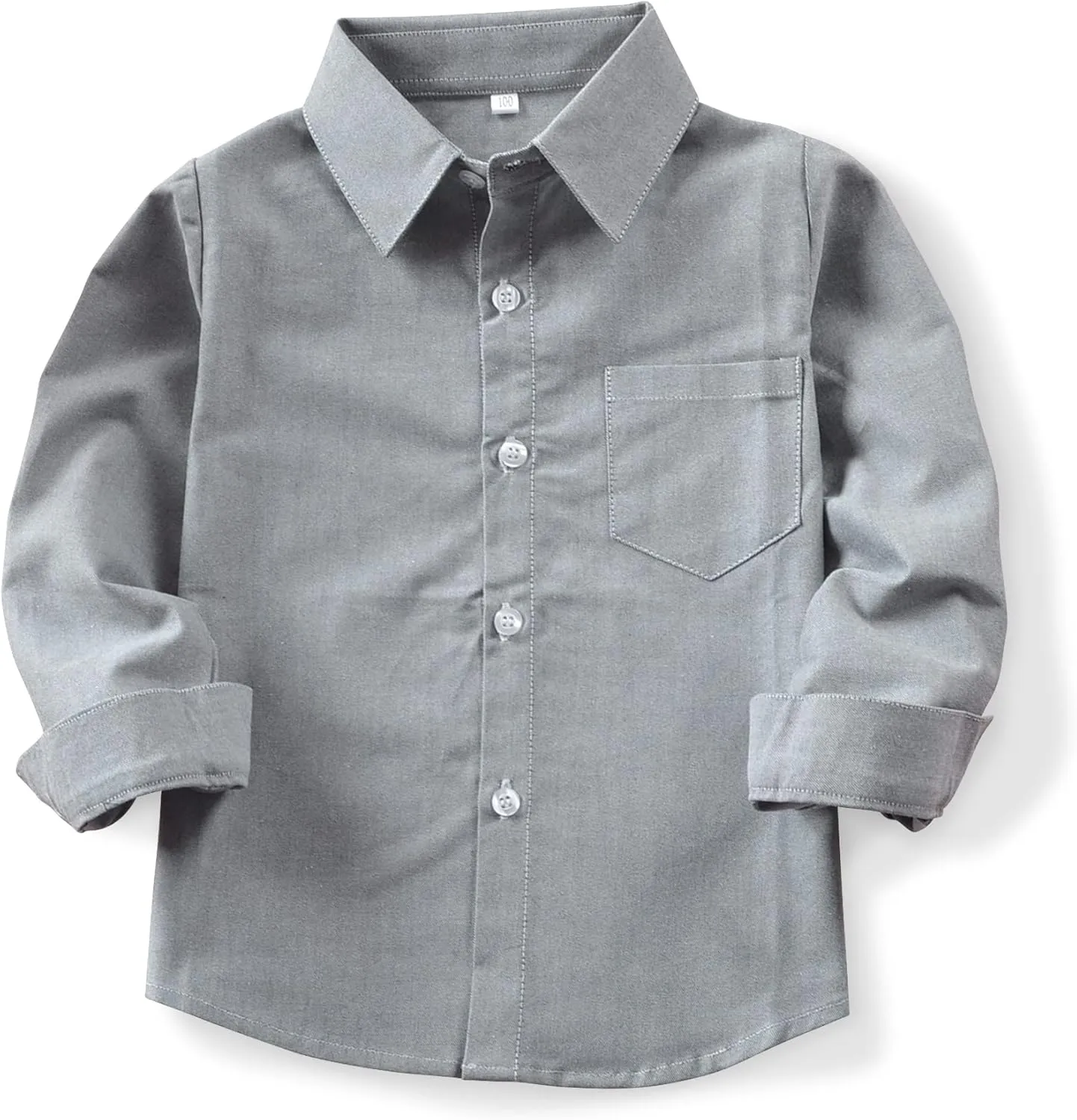 OCHENTA Little Big Boys' & Men's Long Sleeve Button Down Oxford Casual Dress Shirt
