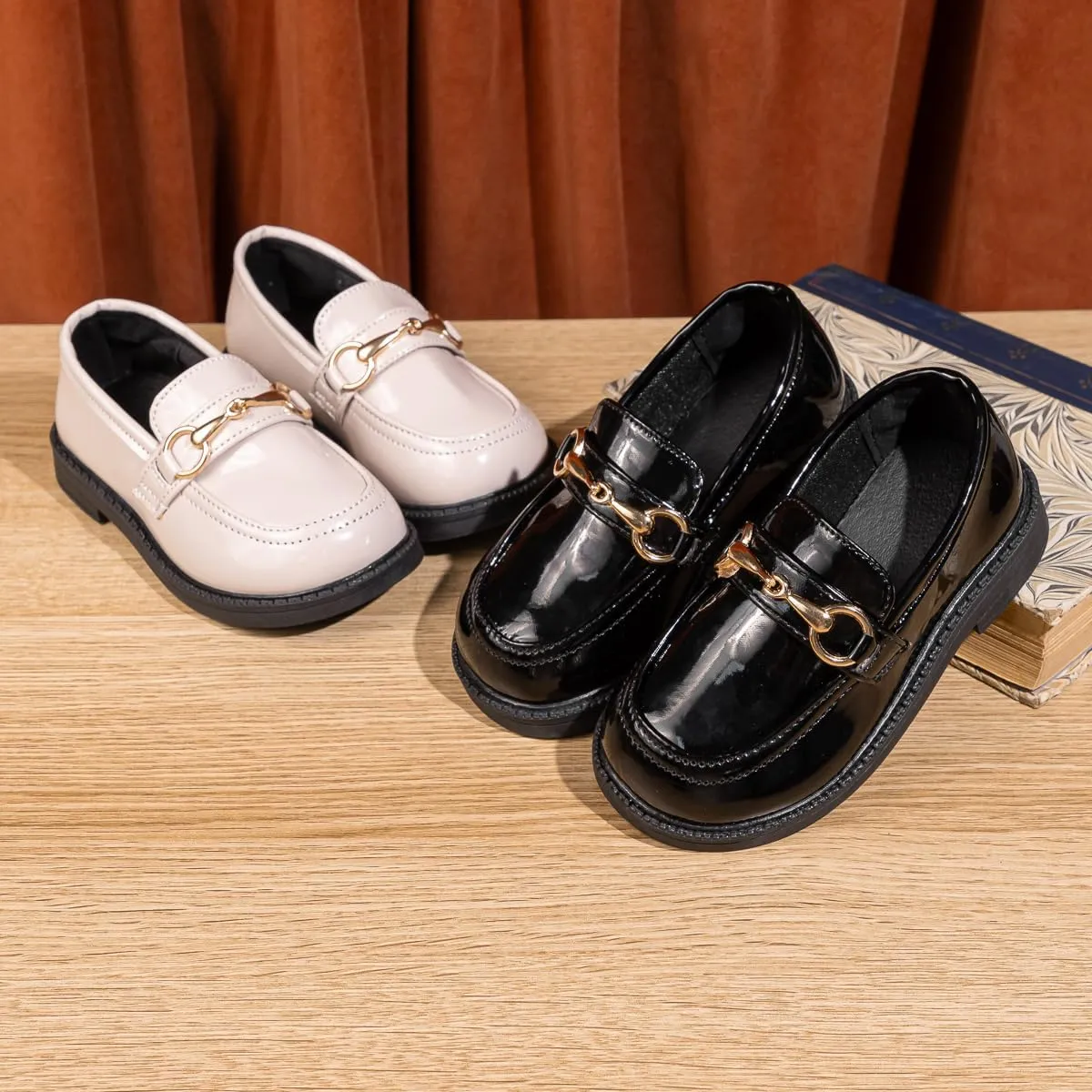 ohsofy Girls Oxford Flats Dress Shoes Casual Penny Loafers Comfort Non-Slip Sole Wedding Party School Uniform (Toddler/Little Kid)
