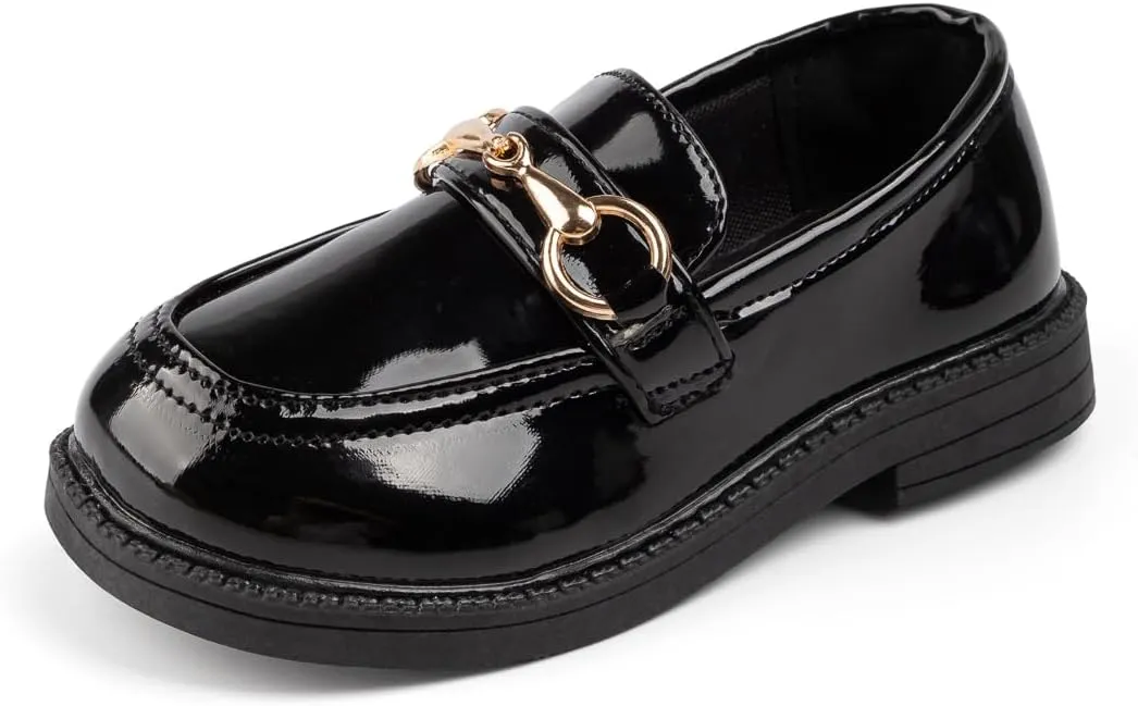 ohsofy Girls Oxford Flats Dress Shoes Casual Penny Loafers Comfort Non-Slip Sole Wedding Party School Uniform (Toddler/Little Kid)