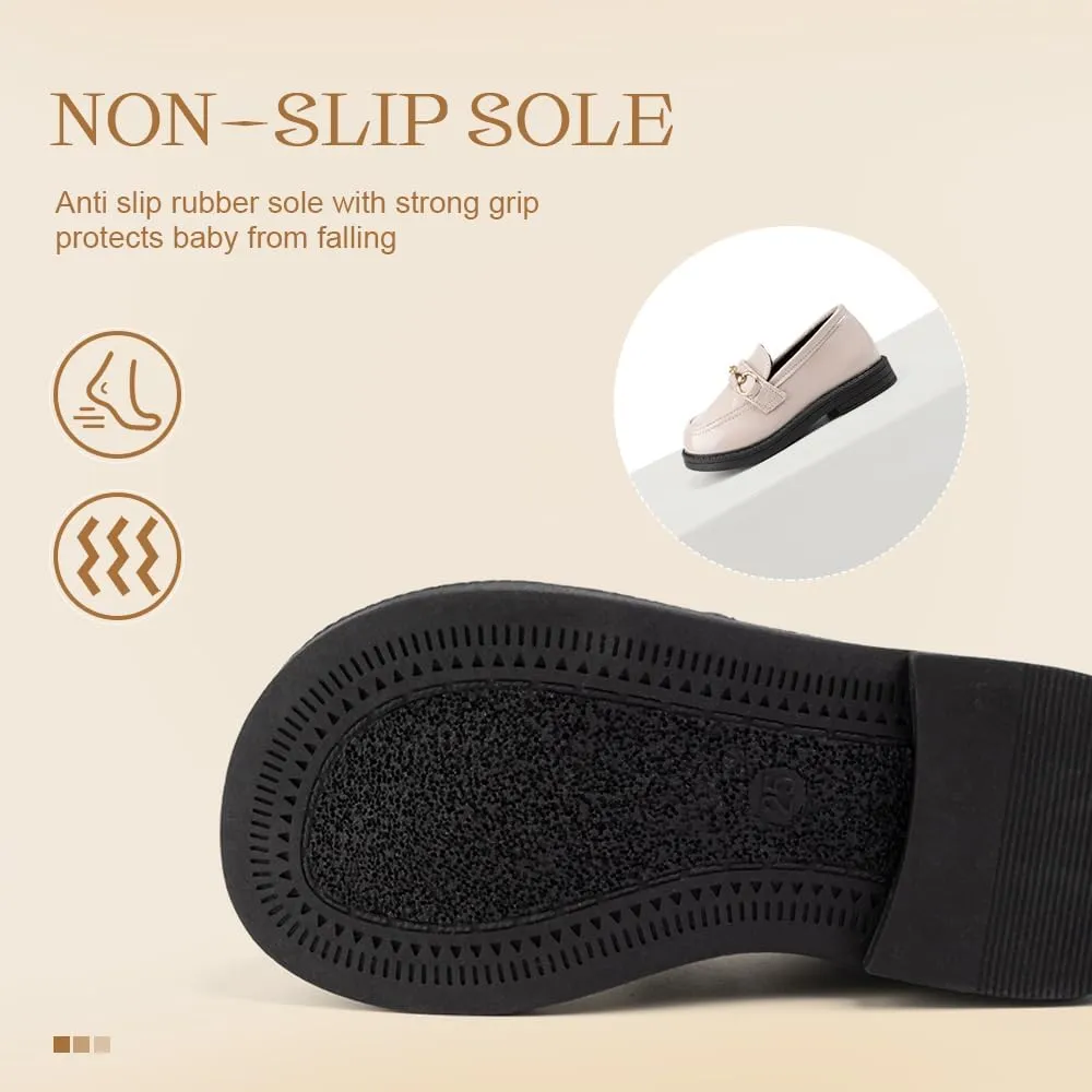 ohsofy Girls Oxford Flats Dress Shoes Casual Penny Loafers Comfort Non-Slip Sole Wedding Party School Uniform (Toddler/Little Kid)