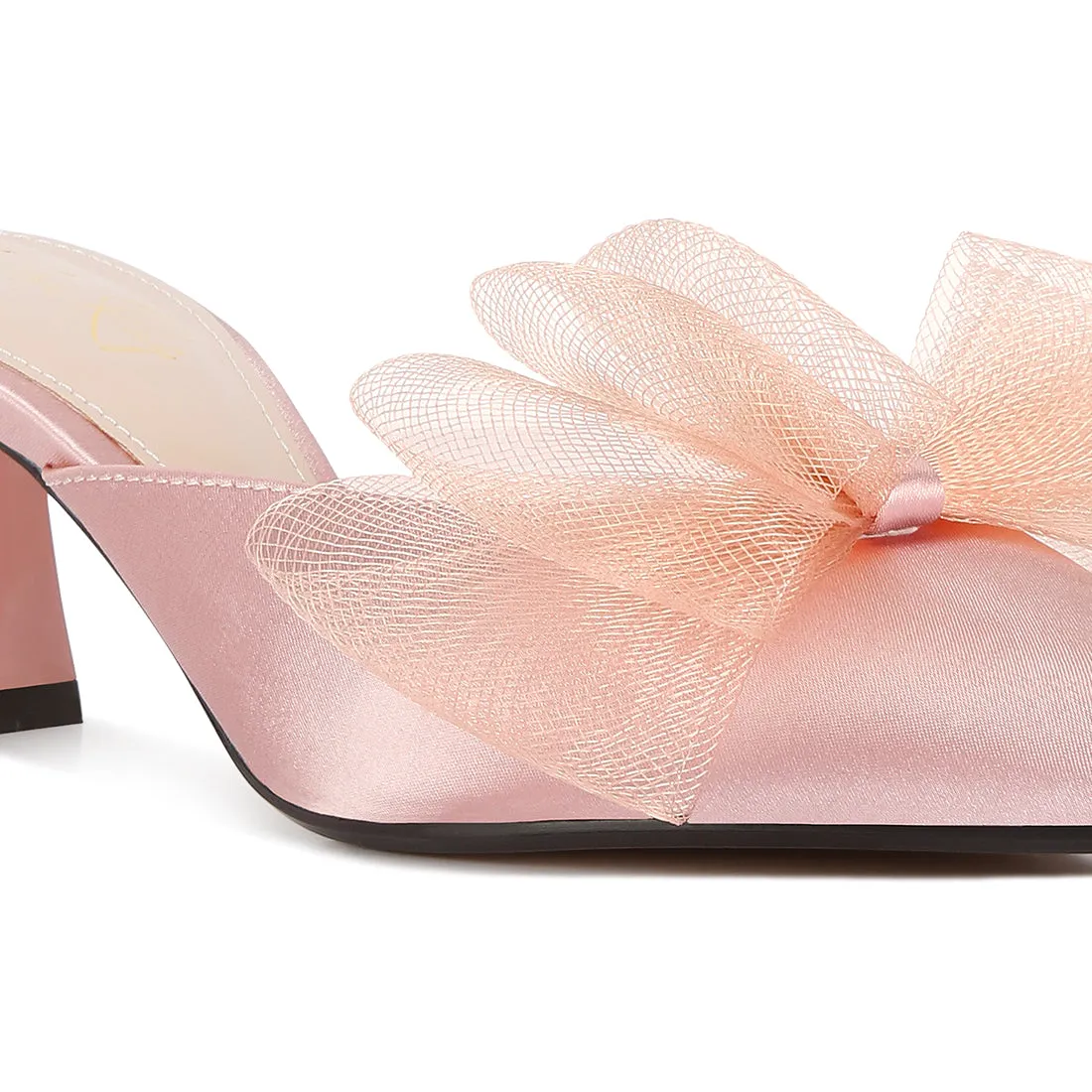 Organza Bow Embellished Mules