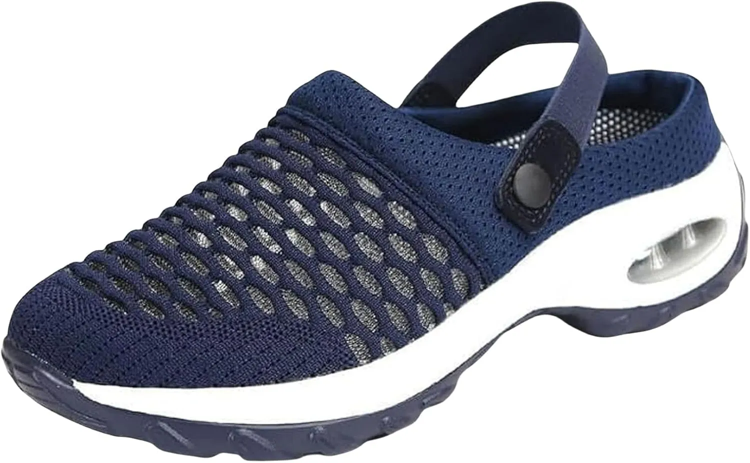 Orthopedic Slippers for Women Summer Air Cushion Platform Mesh Mules Arch Support Walking Sandals, Ankle Strap Slip on Sneakers Diabetic Plantar Fasciitis Walking Shoes