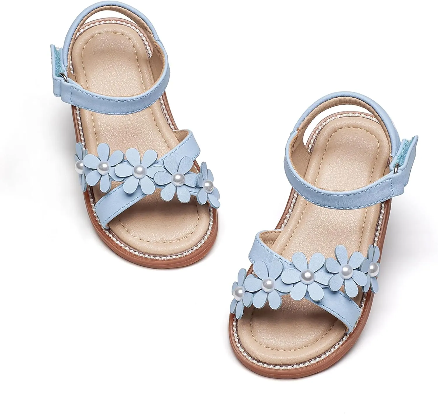 Otter MOMO Girls Open Toe Princess Flat Sandals with Comfort Sole Summer Sandals
