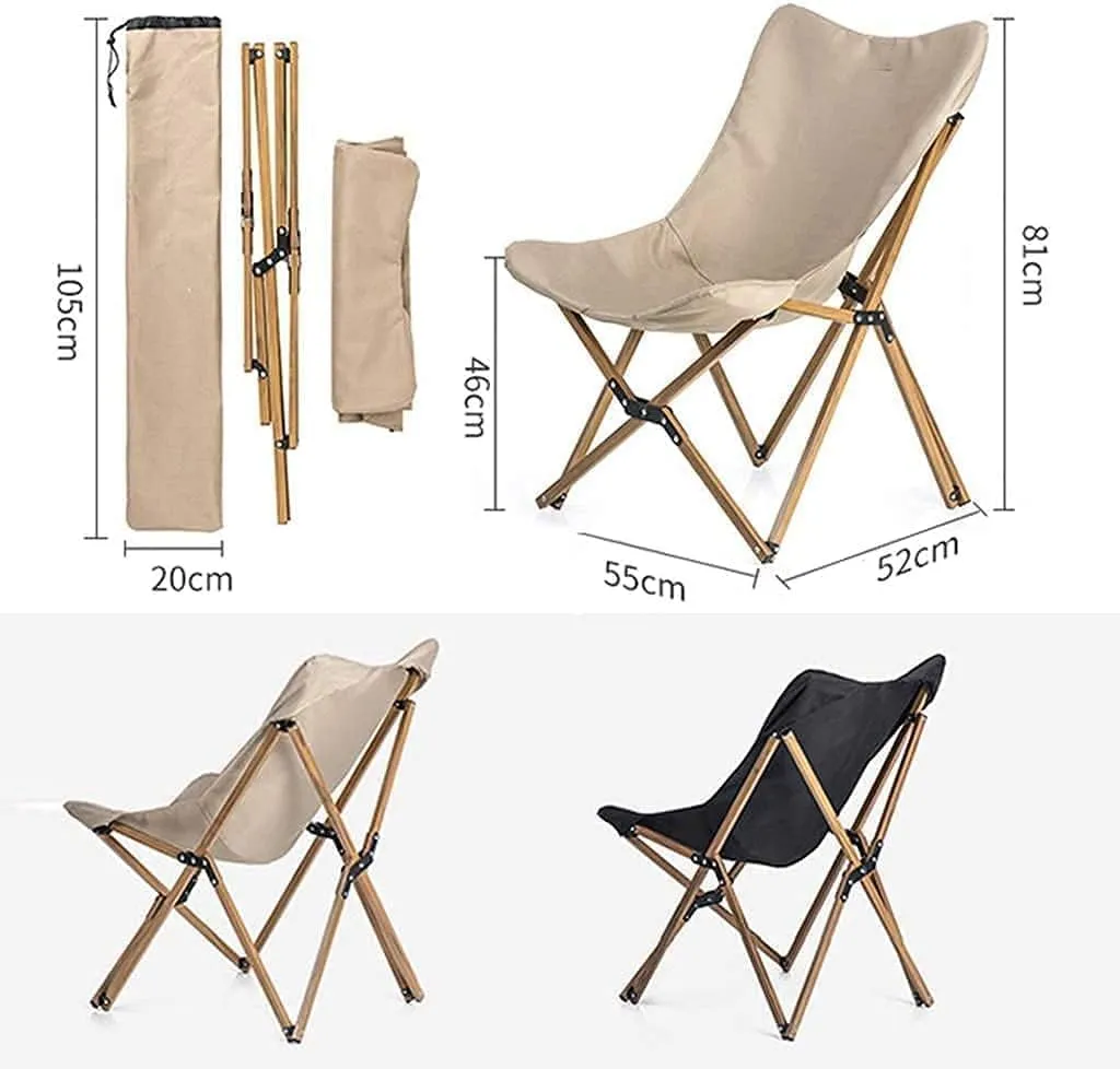 Outdoor Camp Chairs, Outdoor Camping Chair Portable Folding Chair Fishing Chair Sandy Beach Recliner for Camp BBQ Picnic Beach Park Lawn Chairs Adults(A), 53*51*81cm