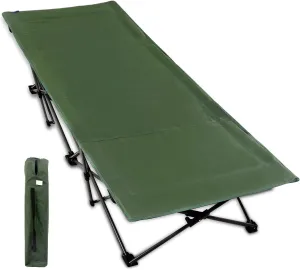 Oversized Camping cots for Adults 500lbs,33'' Extra Wide Tall Folding Tent Camping Cot Bed Heavy Duty, Portable for Outdoor Travel, Base Camp, Hiking, Mountaineering with Carry Bag, Green