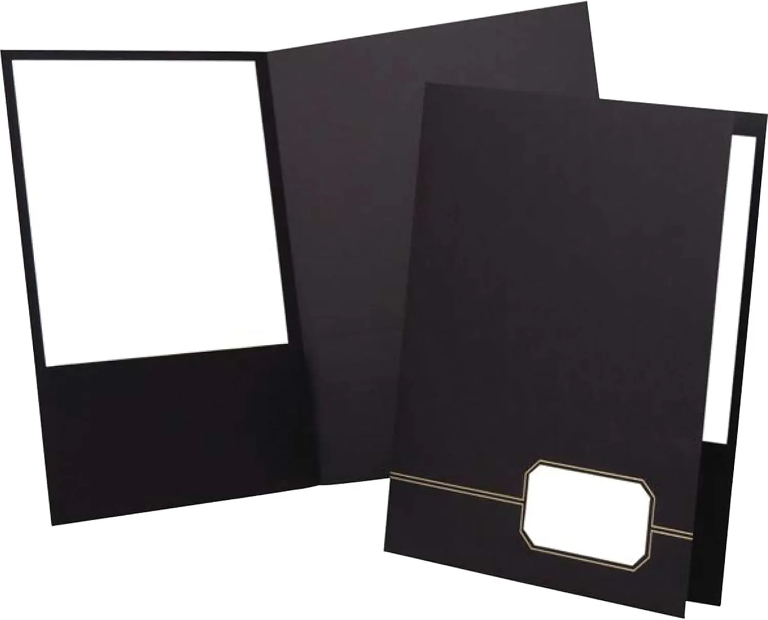 Oxford Monogram Executive Twin Pocket Folders, Letter Size, Black with Gold Foil Trim, 4 Pack (04161EE), 9" x 11 7/8"