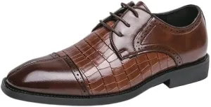 Oxford Shoes for Men's Lace Up Office Round Toe Pu Leather Business Working Office Anti-Slip Non Slip Shoe