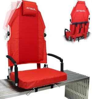 Padded Bleacher Seat – The Ultimate Reclining Stadium Chair with Full Back & Neck Support and 360° Swivel – Lightweight, Foldable, and Portable with Backpack Straps - Patent Pending
