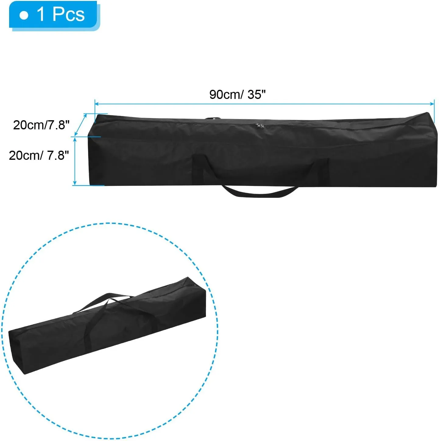 PATIKIL 35 Inch Camp Chair Replacement Bag Nylon Folding Chair Carrying Storage Bag for Beach Chair with Large Zipper Shoulder Strap for Camping Travel, Black