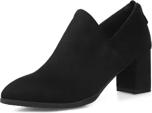 Pointed Toe Oxford Women Lace Up Block Heel