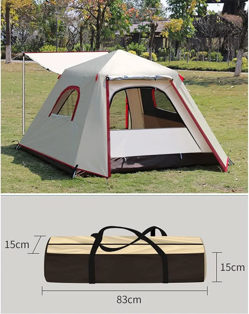 Pop Up Tents for Camping 3-4 Person Double Layer Waterproof Automatic Instant Tent Portable Cabana Beach Tent for Outdoor Hiking