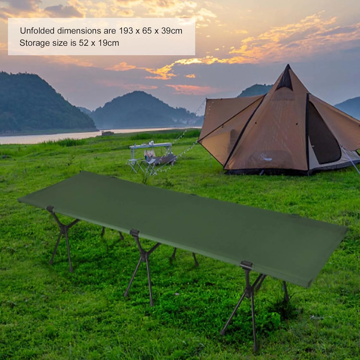 Portable Folding Adult Bed,Camping Cot Folding Camping Beds for Adults, Heavy Duty Camp Bed, Lightweight Camping Beds with Storage Bag, Portable Sleeping Cot Supports 265lbs for Outdoor T