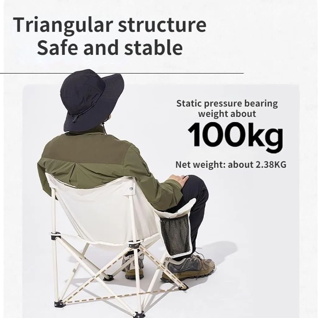 Portable Folding Camping Chair with Backrest - Lightweight Director for Beach, Fishing, Picnic, and Outdoor Activities, 600D Oxford Fabric, Supports 220lbs(Black)