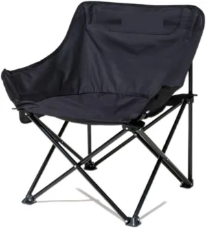 Portable Folding Camping Chair with Backrest - Lightweight Director for Beach, Fishing, Picnic, and Outdoor Activities, 600D Oxford Fabric, Supports 220lbs(Black)