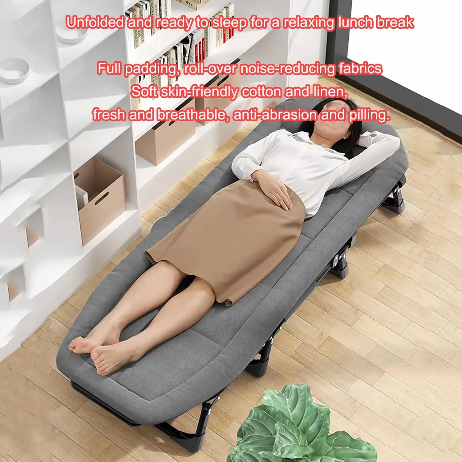 Portable Folding Lounge Chair,6 Adjustable Positions Folding Loading Chair,Camping Cot with Mattress for Adults,Folding Cots Sleeping for Home Garden Travel Beach Office Nap Camping Sleeping