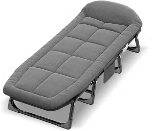 Portable Folding Lounge Chair,6 Adjustable Positions Folding Loading Chair,Camping Cot with Mattress for Adults,Folding Cots Sleeping for Home Garden Travel Beach Office Nap Camping Sleeping