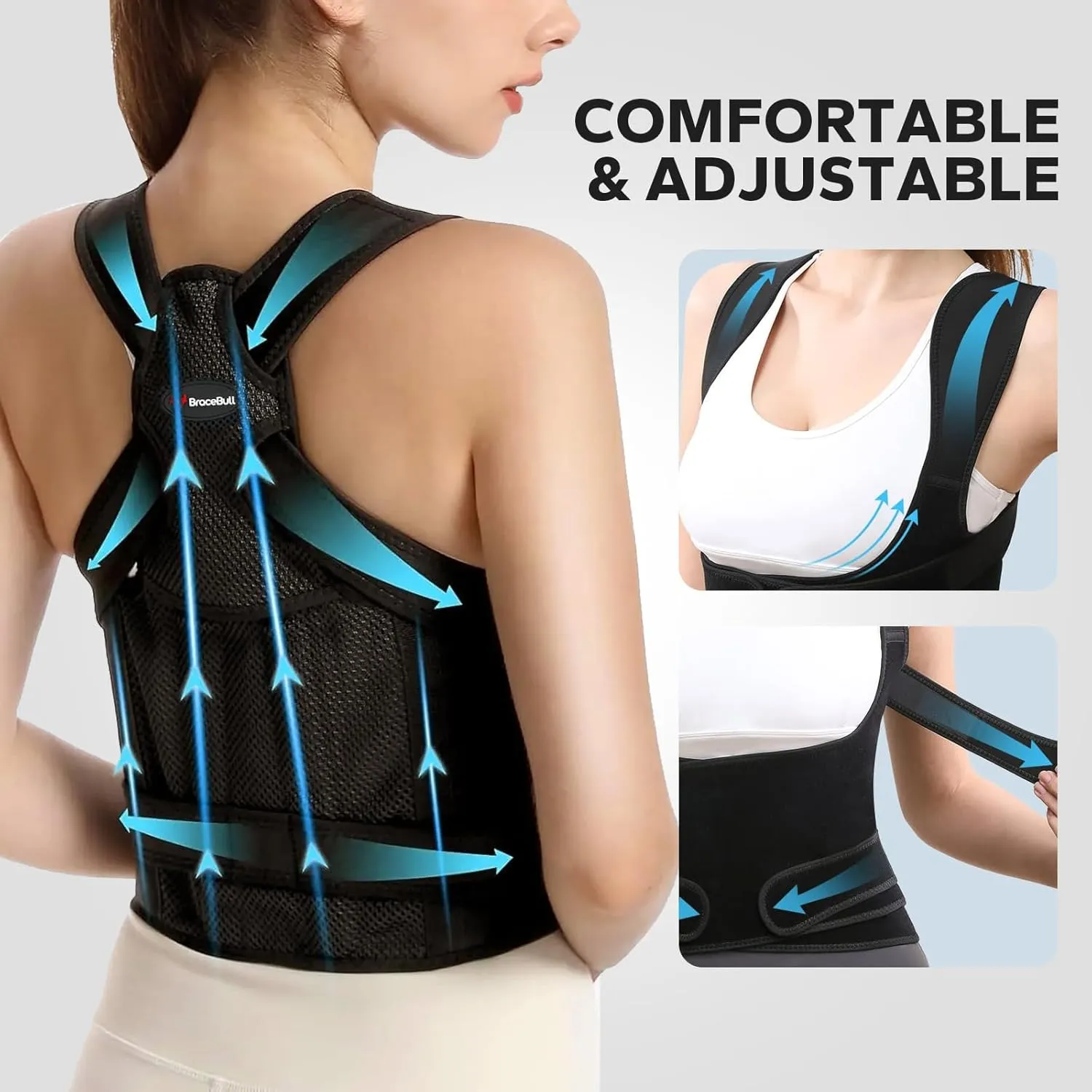 Posture Corrector for Men and Women, Adjustable Upper Back Brace, Comfortable Shoulder Support for Spine Alignment, Posture Training and Daily Wear Under Clothes (Small)