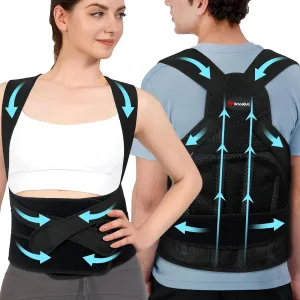 Posture Corrector for Men and Women, Adjustable Upper Back Brace, Comfortable Shoulder Support for Spine Alignment, Posture Training and Daily Wear Under Clothes (Small)