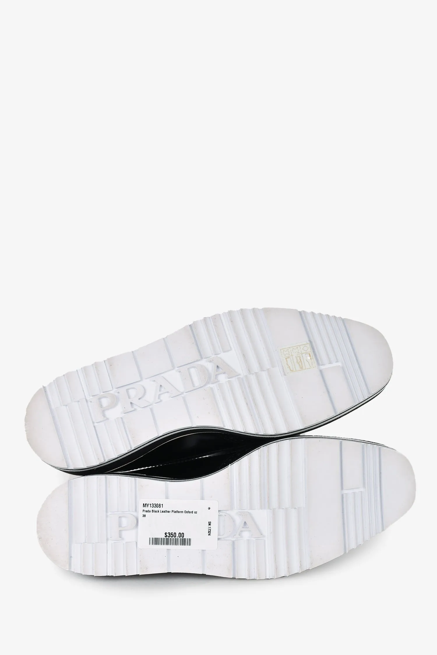 Prada Black Leather Platform Oxford Size 38