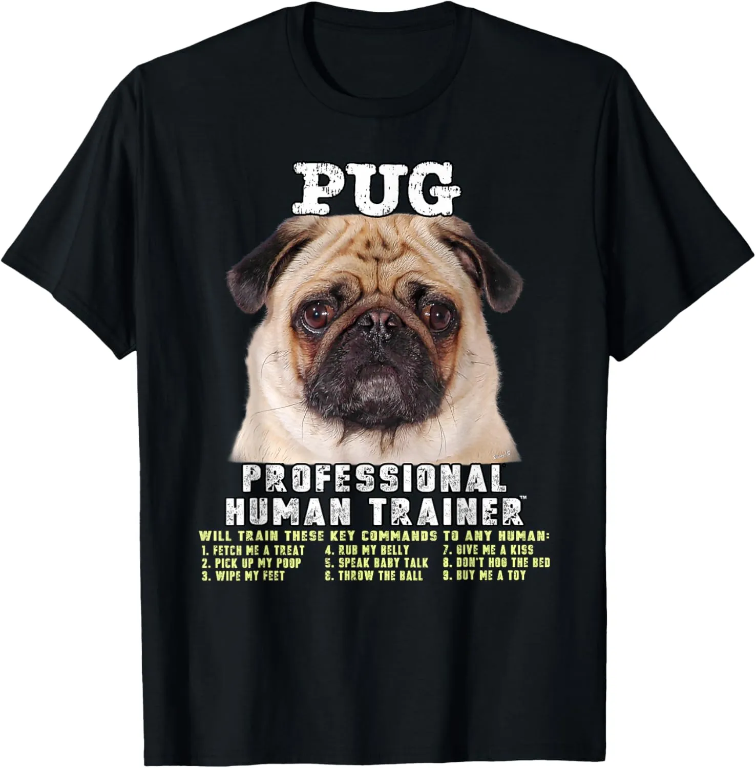 Pug Lover Owner Professional Human Trainer Gift T-Shirt