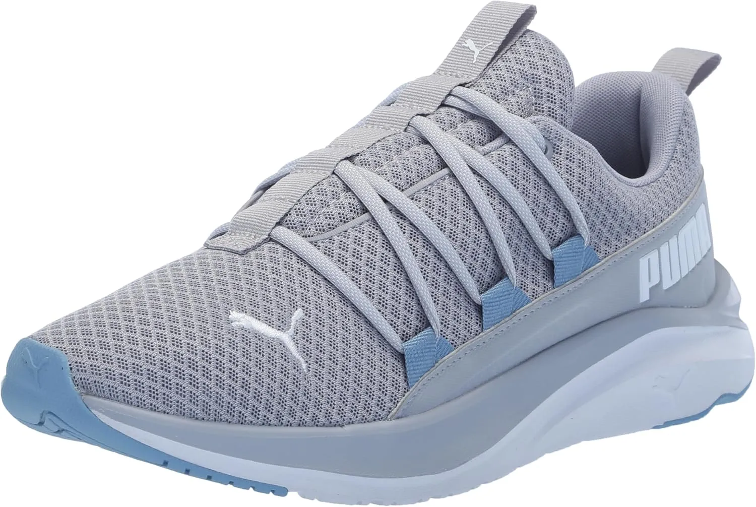 PUMA Mens Softride One4all Cross Trainer, Gray Fog Mens White-Zen Blue, 11.5