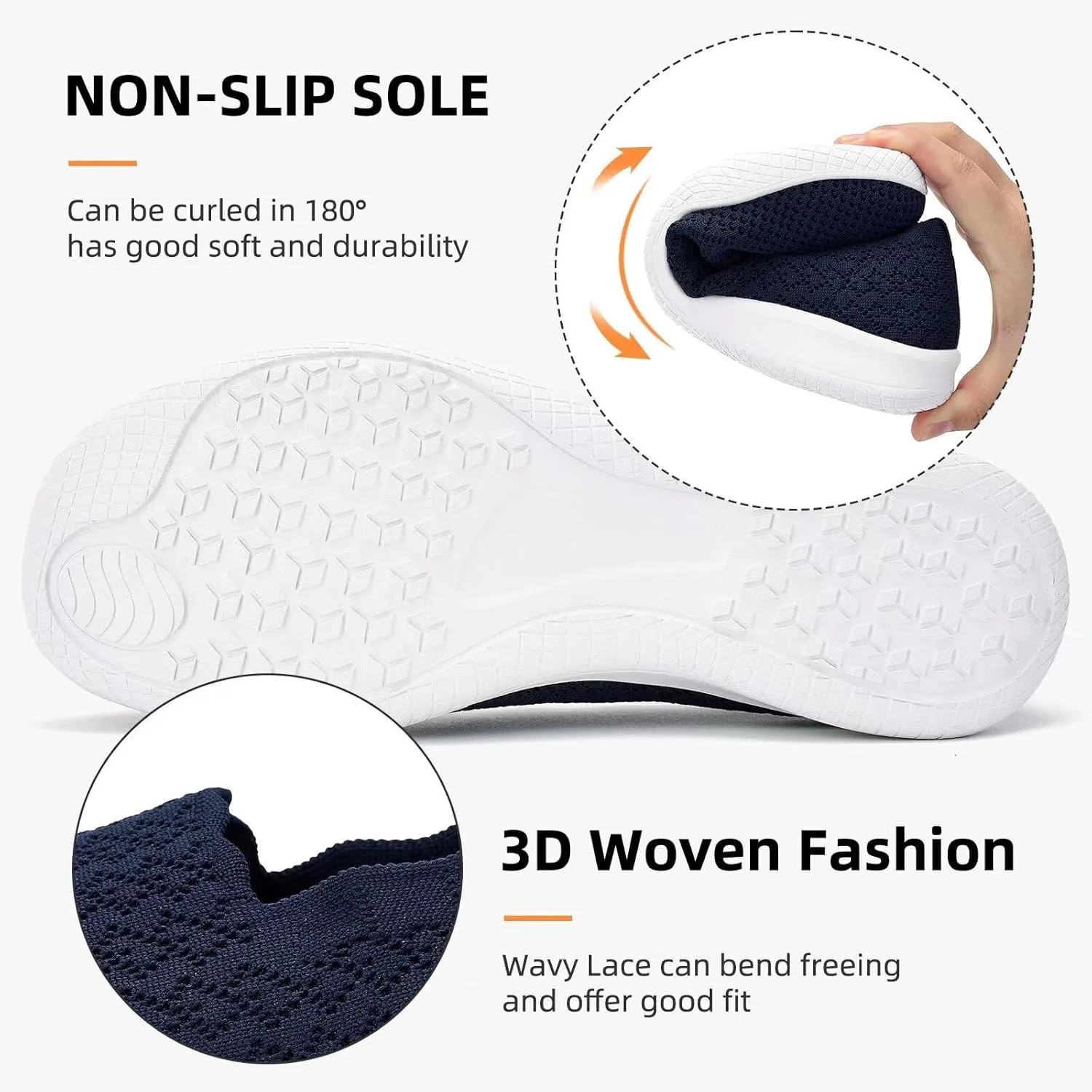 Puxowe Women's Casual Slip on Walking Shoes-Lightweight Knit Loafer