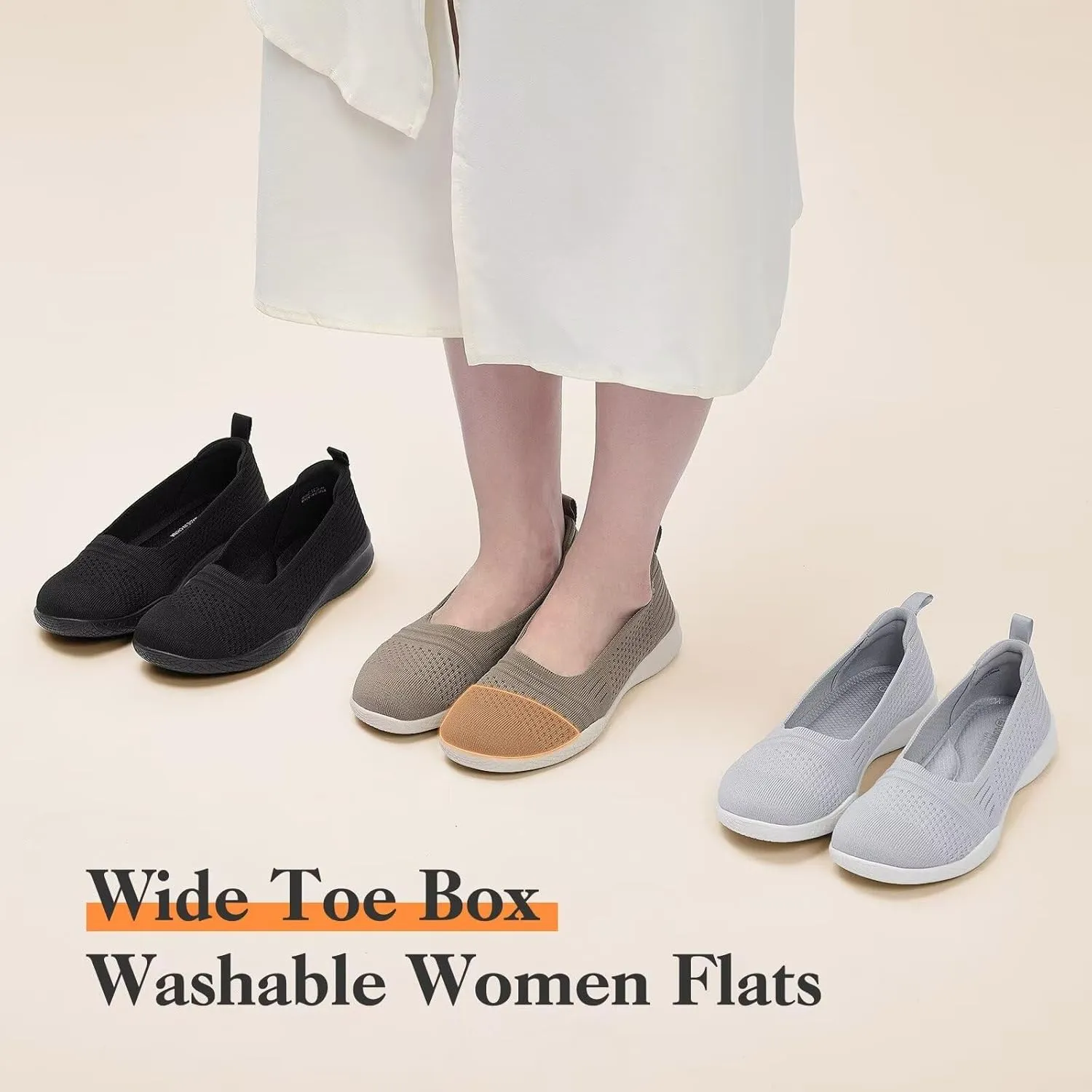 Puxowe Women's Casual Slip on Walking Shoes-Lightweight Knit Loafer