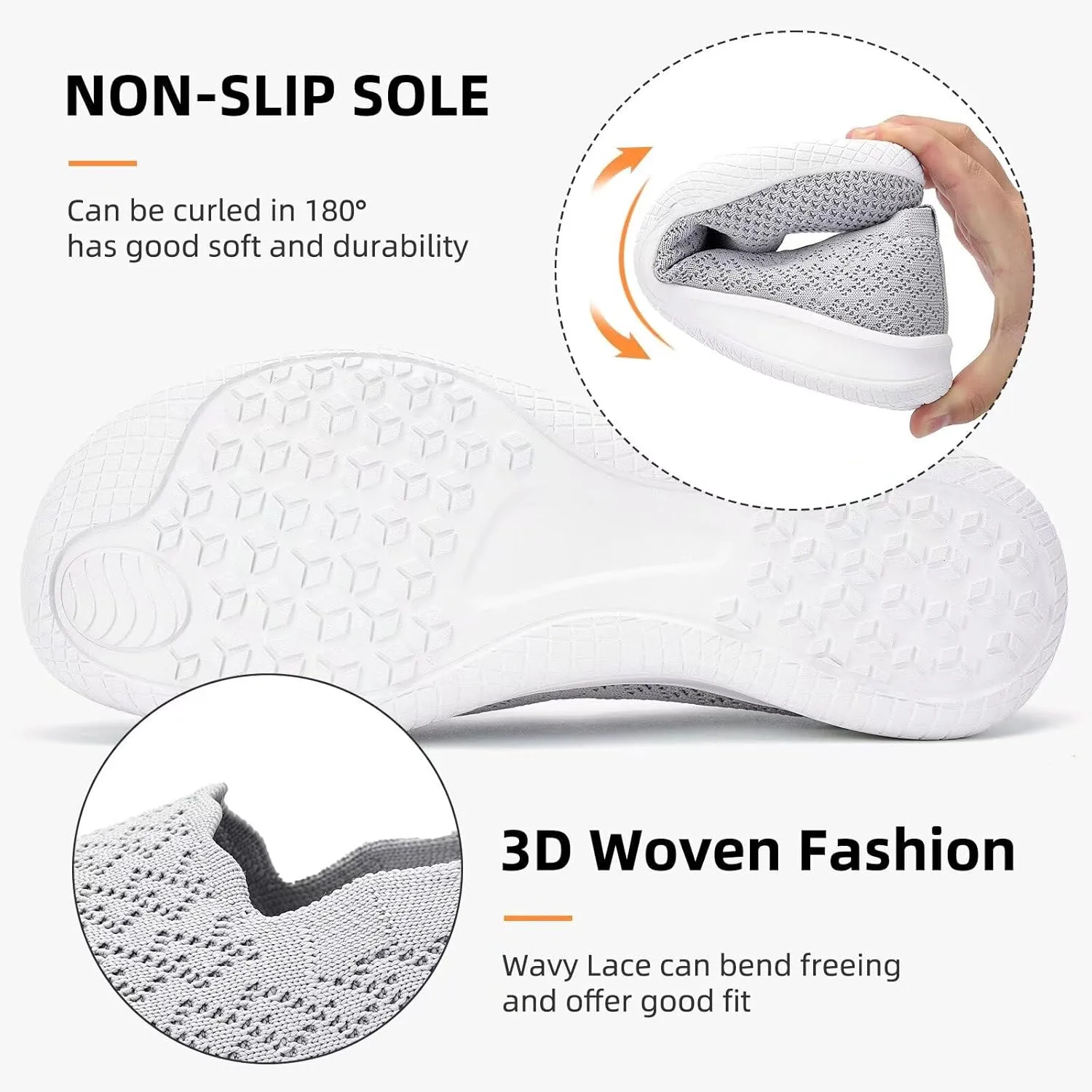 Puxowe Women's Casual Slip on Walking Shoes-Lightweight Knit Loafer