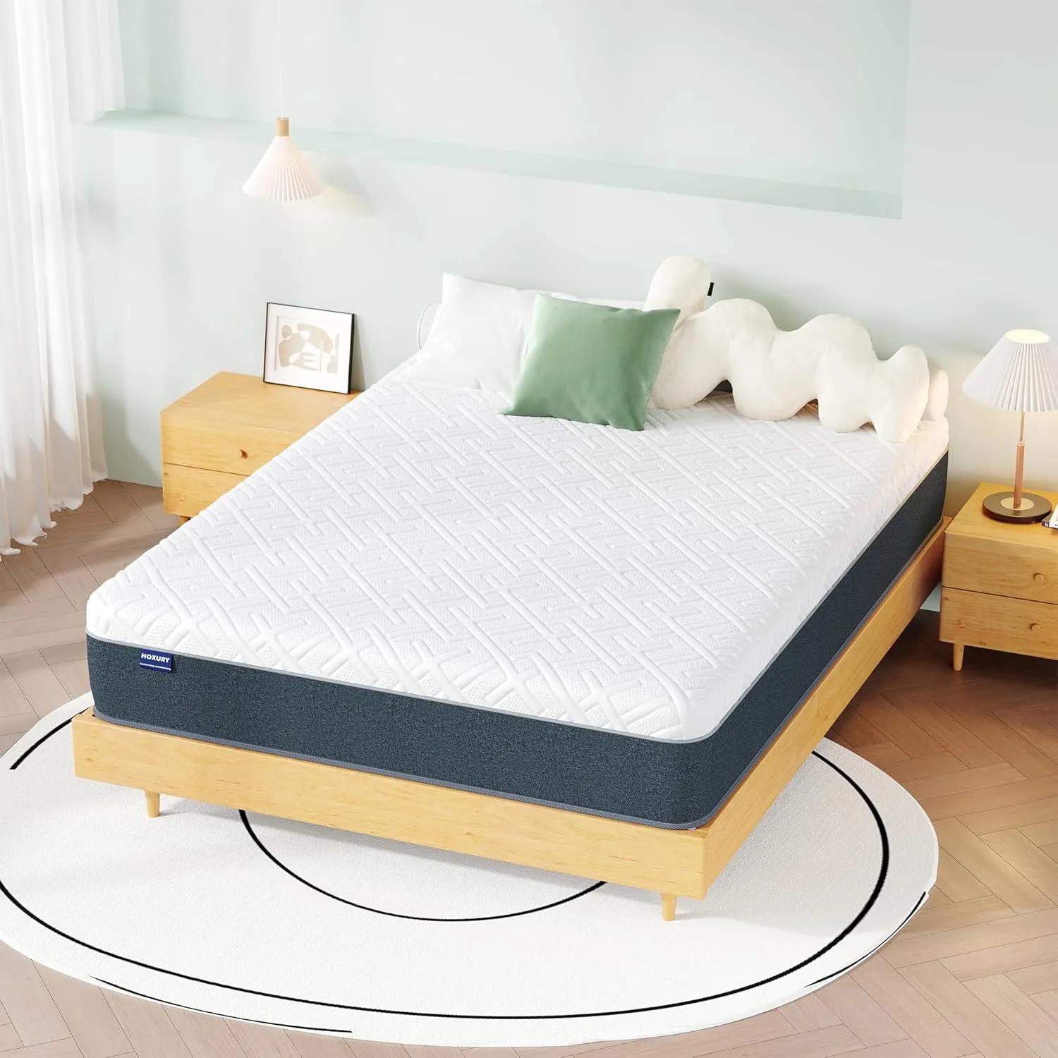 Queen Mattress, 10 Inch Green Tea Memory Foam Mattress in a Box, Medium Firm Queen Size Mattress