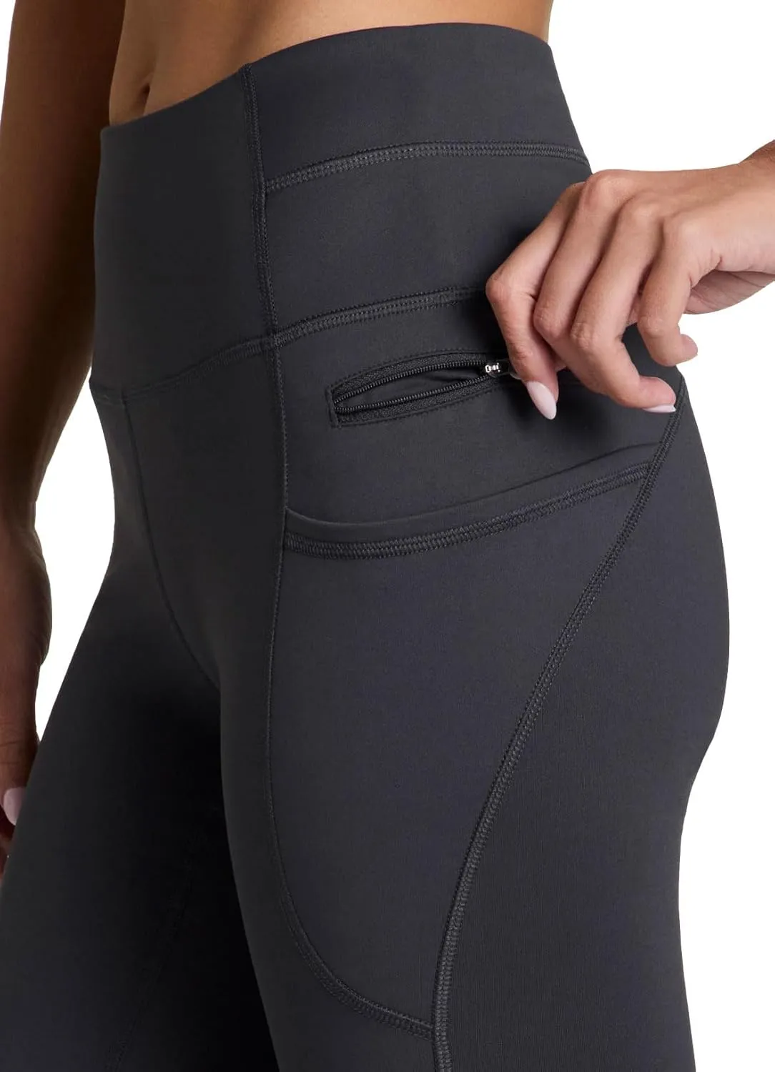 RBX Fleece-Lined Leggings for Women Yoga Pants with Pockets Gym Pants for Cold Weather Full-Length Leggings for Running Yoga