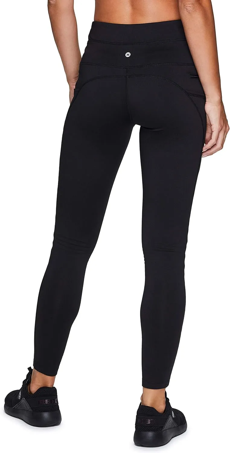 RBX Fleece-Lined Leggings for Women Yoga Pants with Pockets Gym Pants for Cold Weather Full-Length Leggings for Running Yoga
