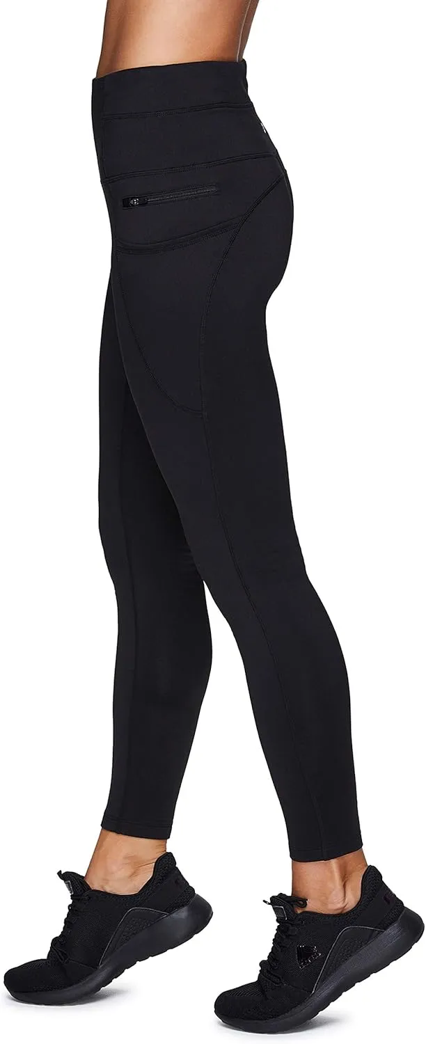 RBX Fleece-Lined Leggings for Women Yoga Pants with Pockets Gym Pants for Cold Weather Full-Length Leggings for Running Yoga