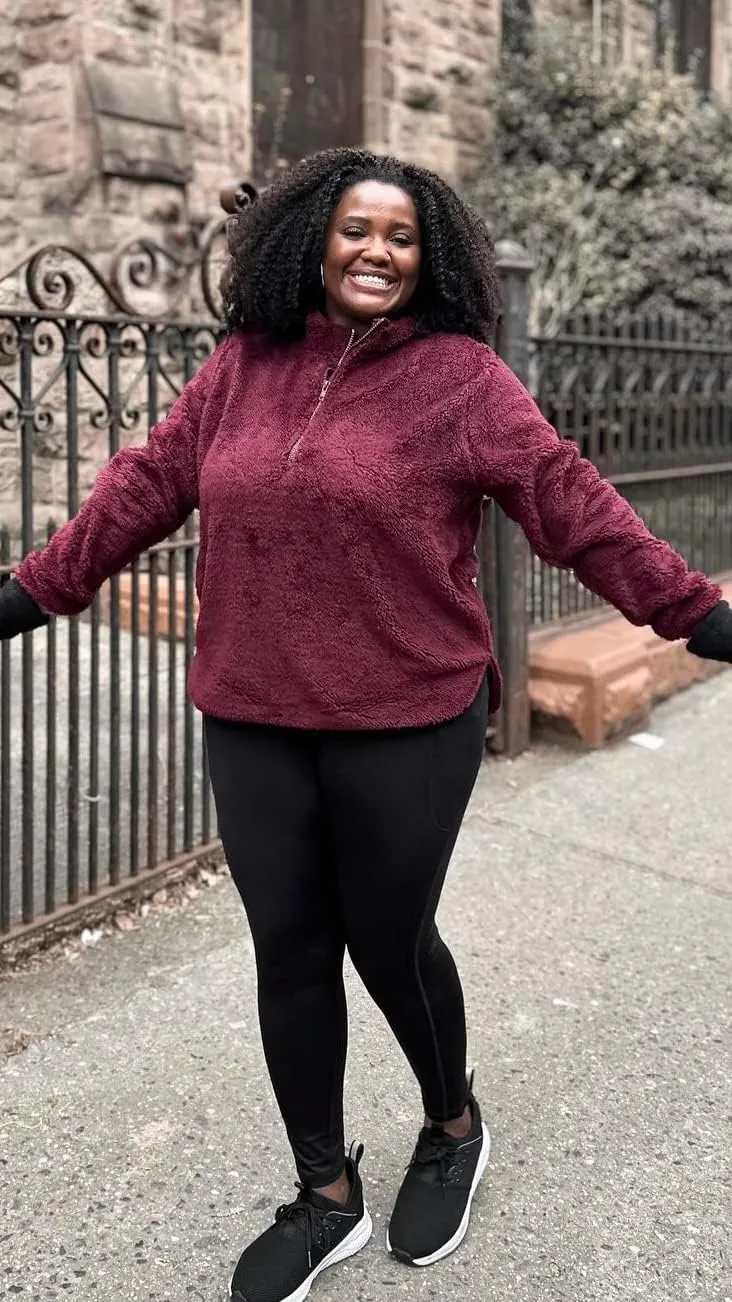 RBX Fleece-Lined Leggings for Women Yoga Pants with Pockets Gym Pants for Cold Weather Full-Length Leggings for Running Yoga