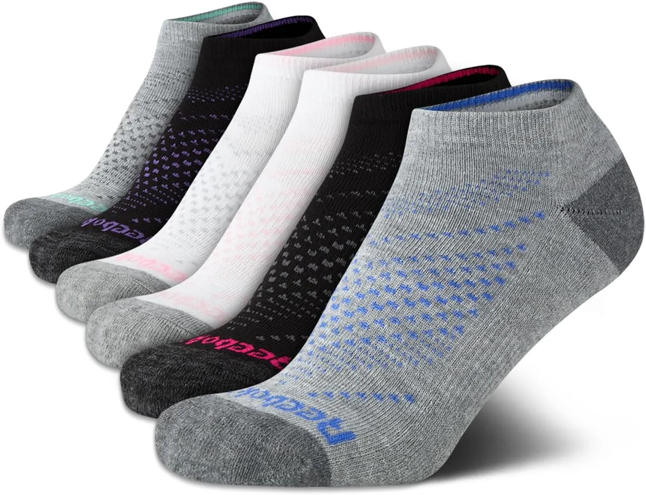 Reebok Womens Low Cut Socks - 6 Pack Cushioned Performance Stretch Moisture Wicking Athletic No Show Socks for Women (4-10)
