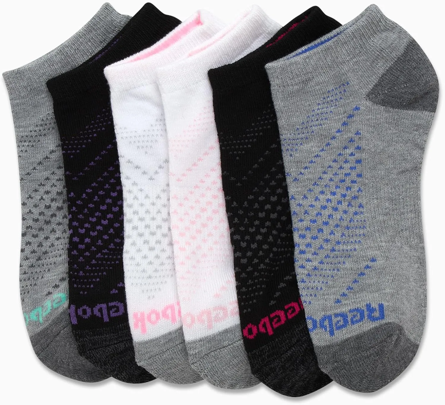 Reebok Womens Low Cut Socks - 6 Pack Cushioned Performance Stretch Moisture Wicking Athletic No Show Socks for Women (4-10)