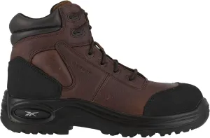 Reebok Work Men's 6” Sport Composite Toe Boot Dark Safety, Trainex RB7755 Work Shoe, Brown