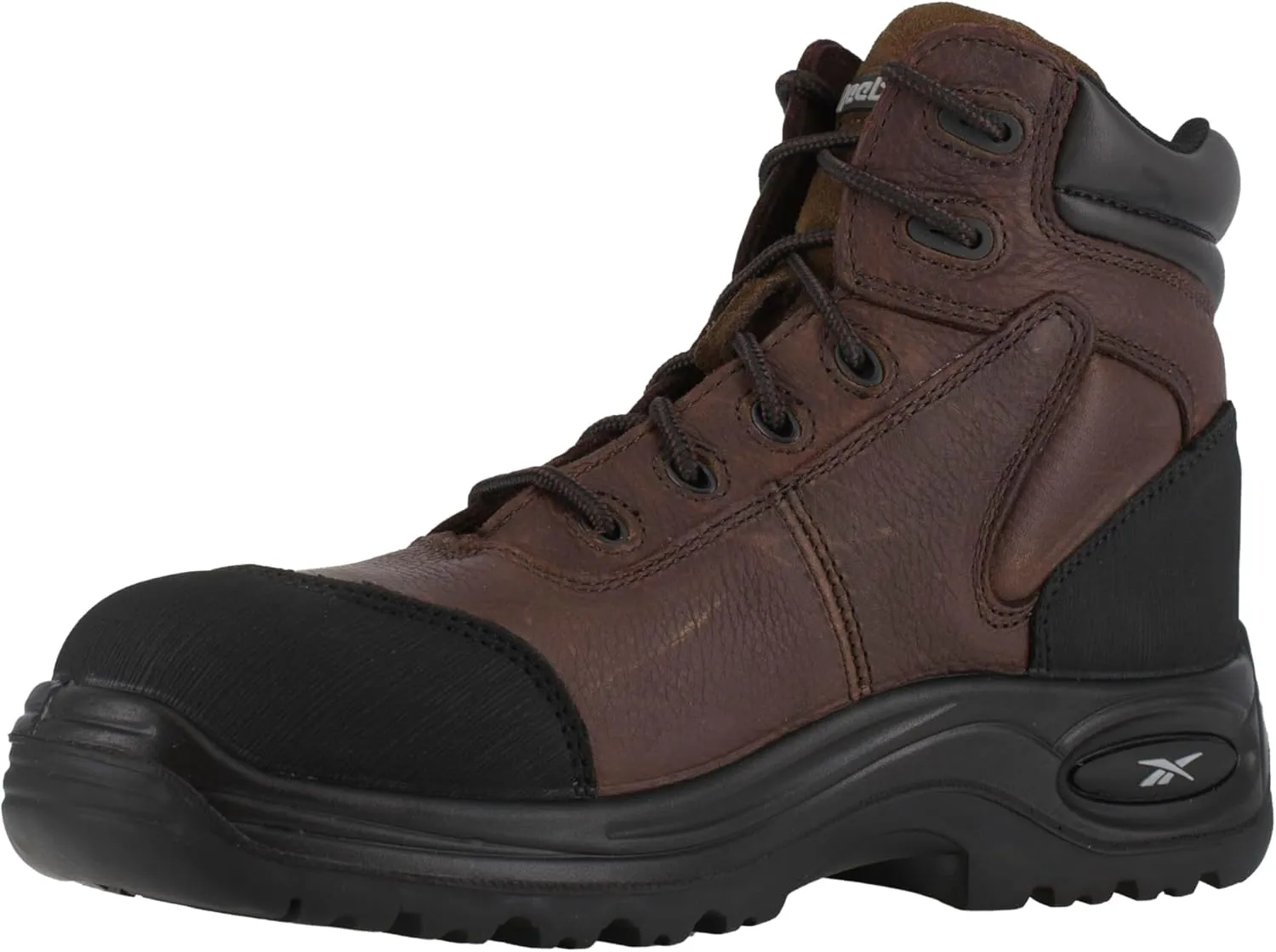 Reebok Work Men's 6” Sport Composite Toe Boot Dark Safety, Trainex RB7755 Work Shoe, Brown