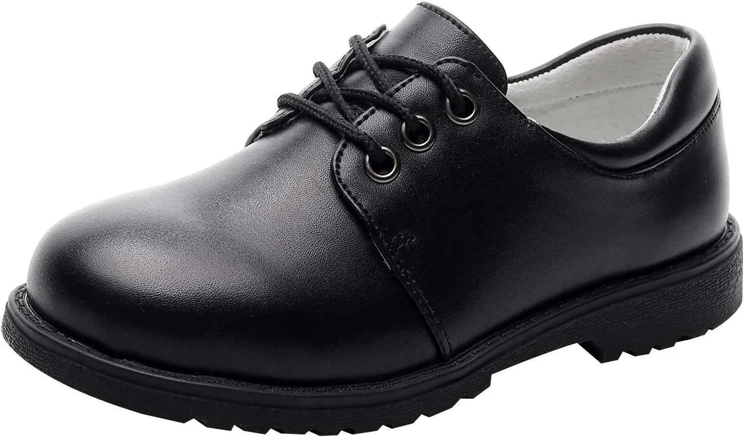 rismart Boys' Leather School Uniform Oxfords Lace up Dress Shoes