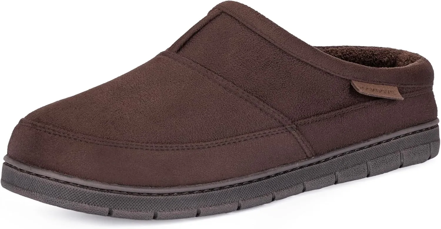 RockDove Men's SoftStride Faux Suede Memory Foam Mule Slipper with Indoor Outdoor Sole