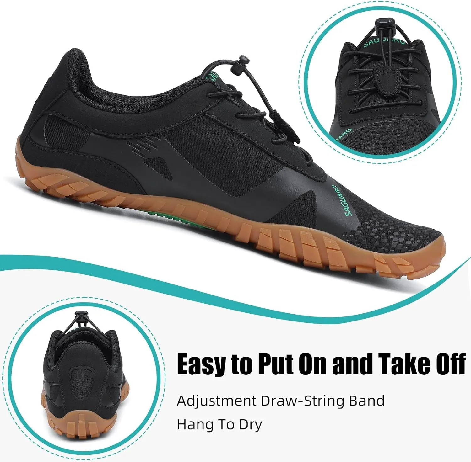 SAGUARO Womens Mens Barefoot Shoes Minimalist Trail Runner Wide Toe Box Zero Drop Outdoor Cross Training Shoe