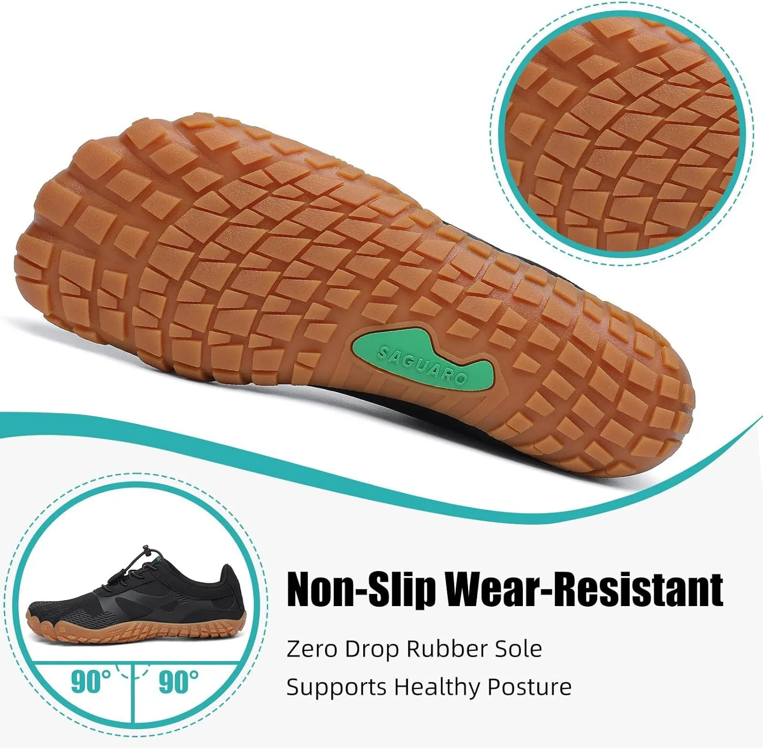 SAGUARO Womens Mens Barefoot Shoes Minimalist Trail Runner Wide Toe Box Zero Drop Outdoor Cross Training Shoe