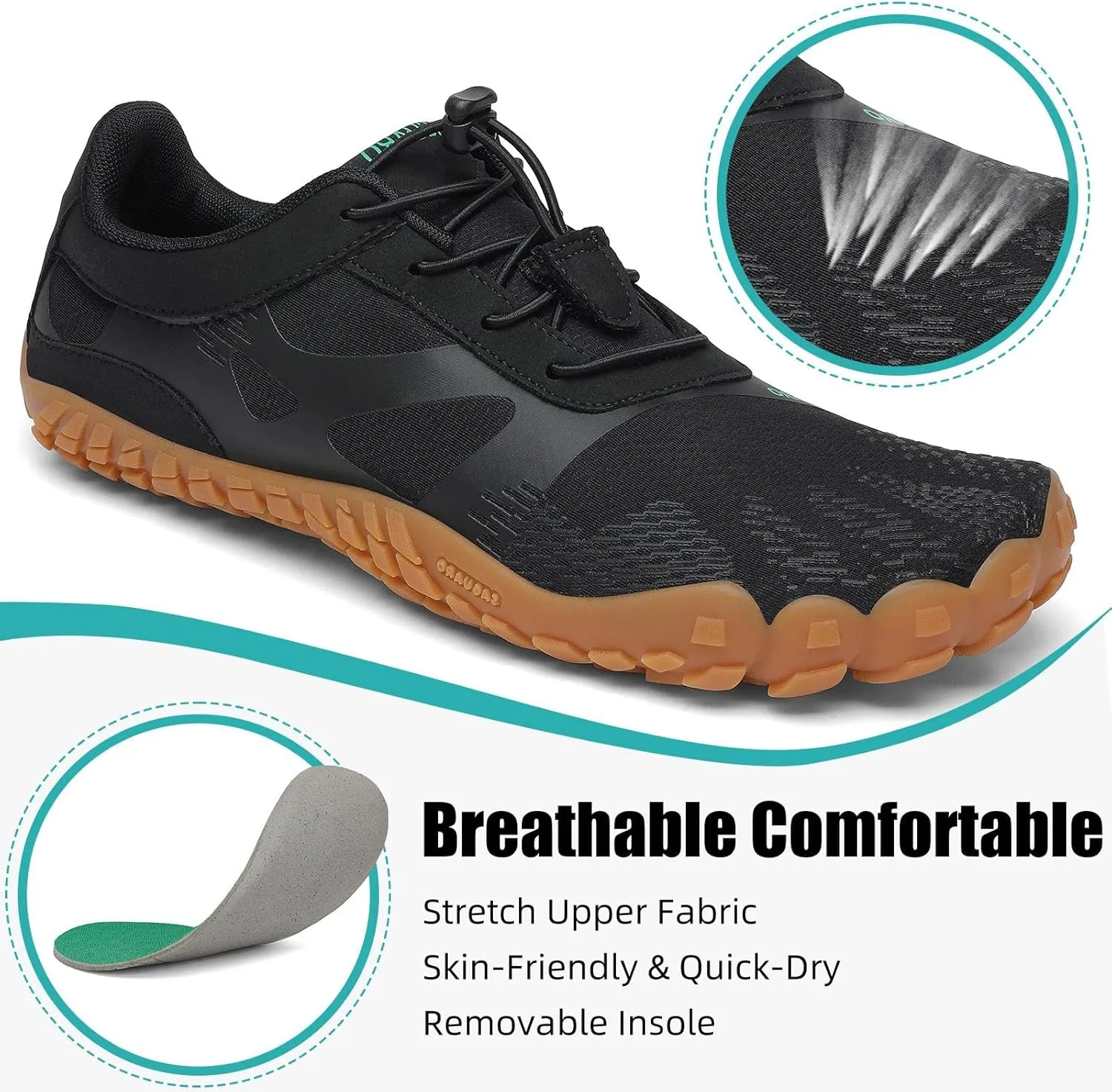 SAGUARO Womens Mens Barefoot Shoes Minimalist Trail Runner Wide Toe Box Zero Drop Outdoor Cross Training Shoe