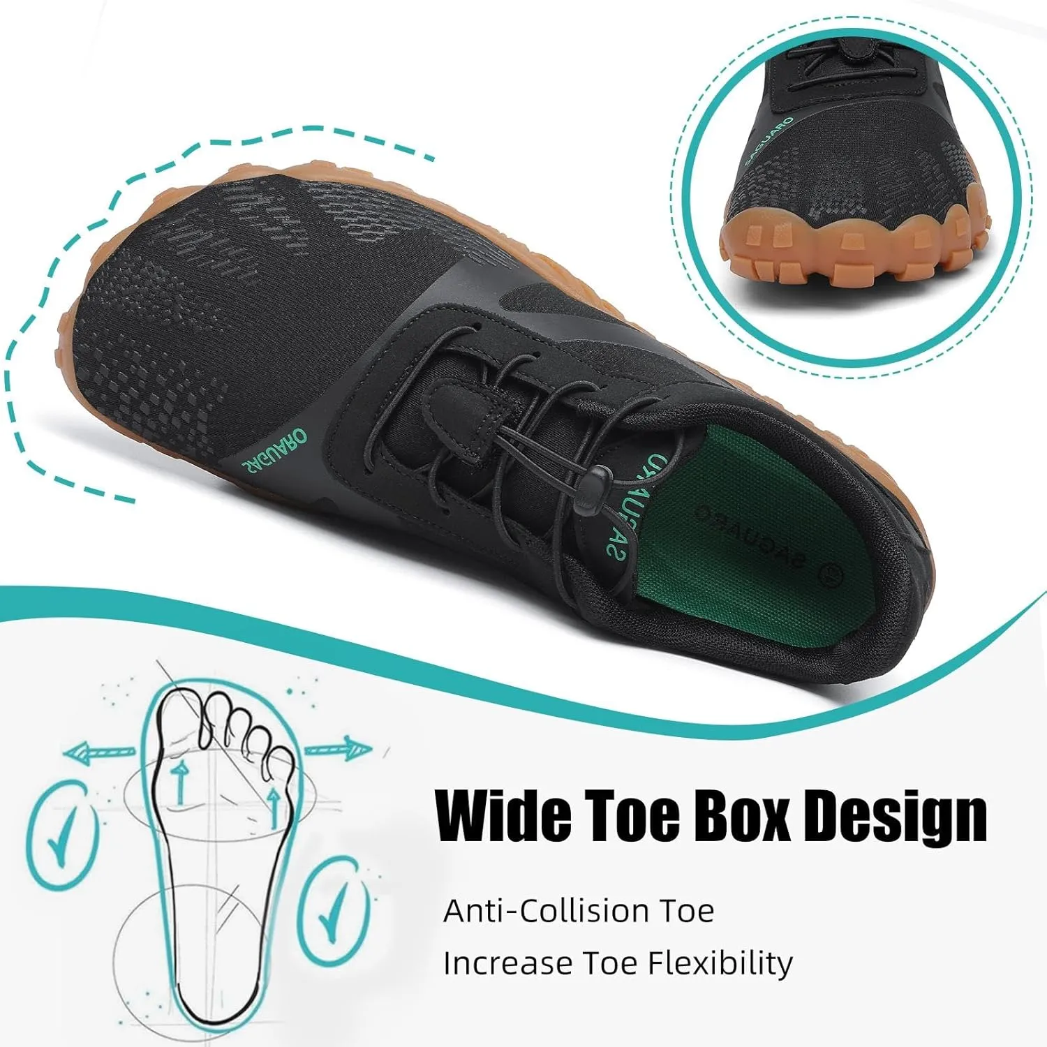 SAGUARO Womens Mens Barefoot Shoes Minimalist Trail Runner Wide Toe Box Zero Drop Outdoor Cross Training Shoe