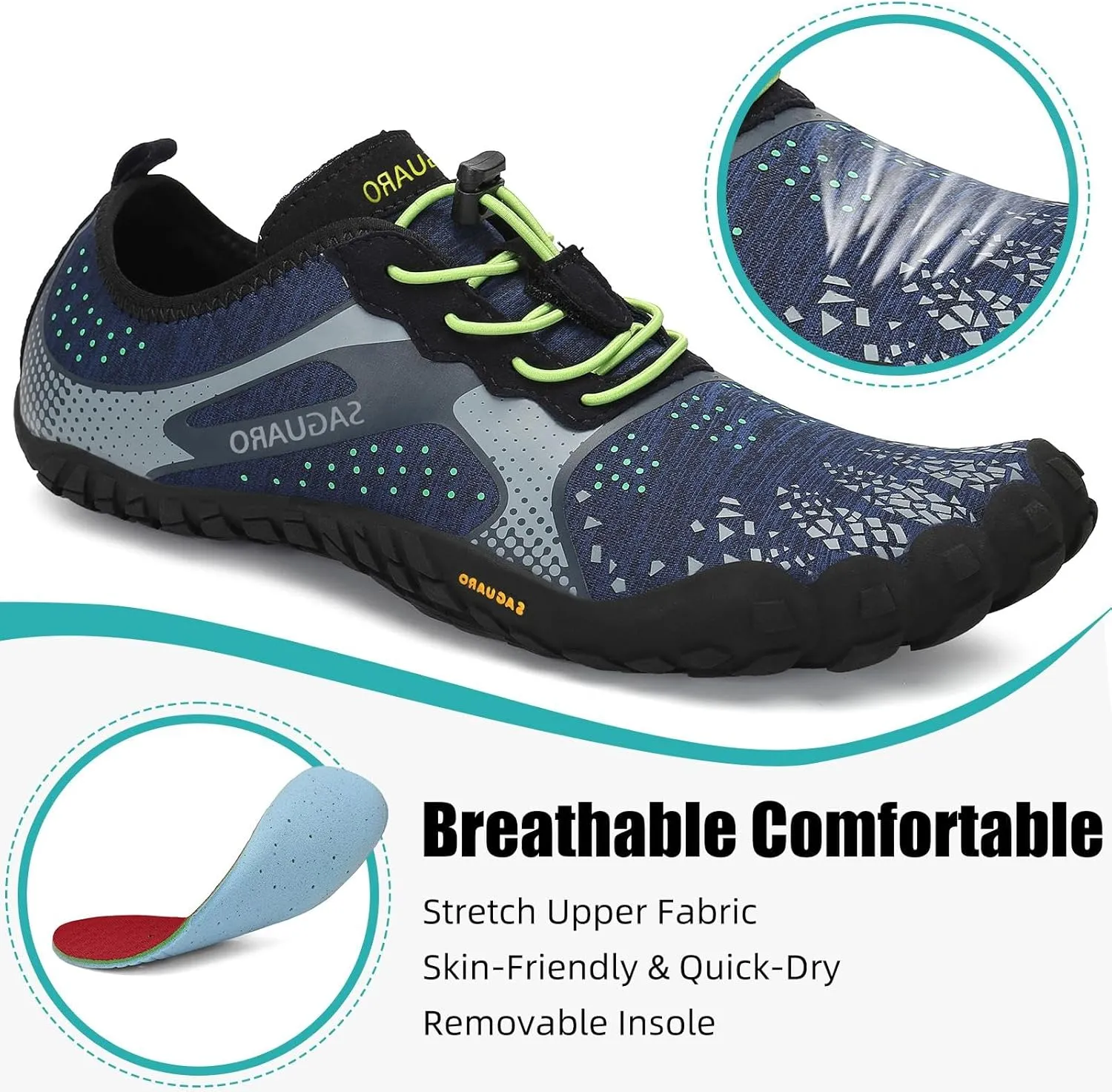 SAGUARO Womens Mens Barefoot Shoes Minimalist Trail Runner Wide Toe Box Zero Drop Outdoor Cross Training Shoe