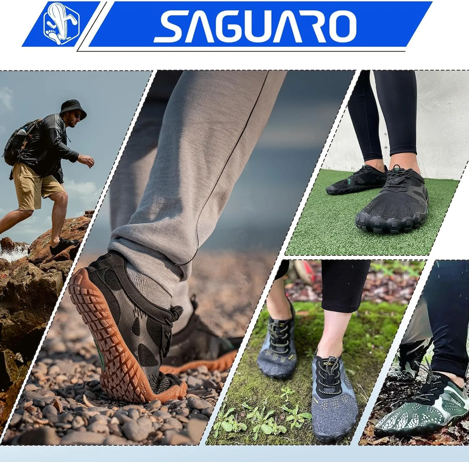 SAGUARO Womens Mens Barefoot Shoes Minimalist Trail Runner Wide Toe Box Zero Drop Outdoor Cross Training Shoe