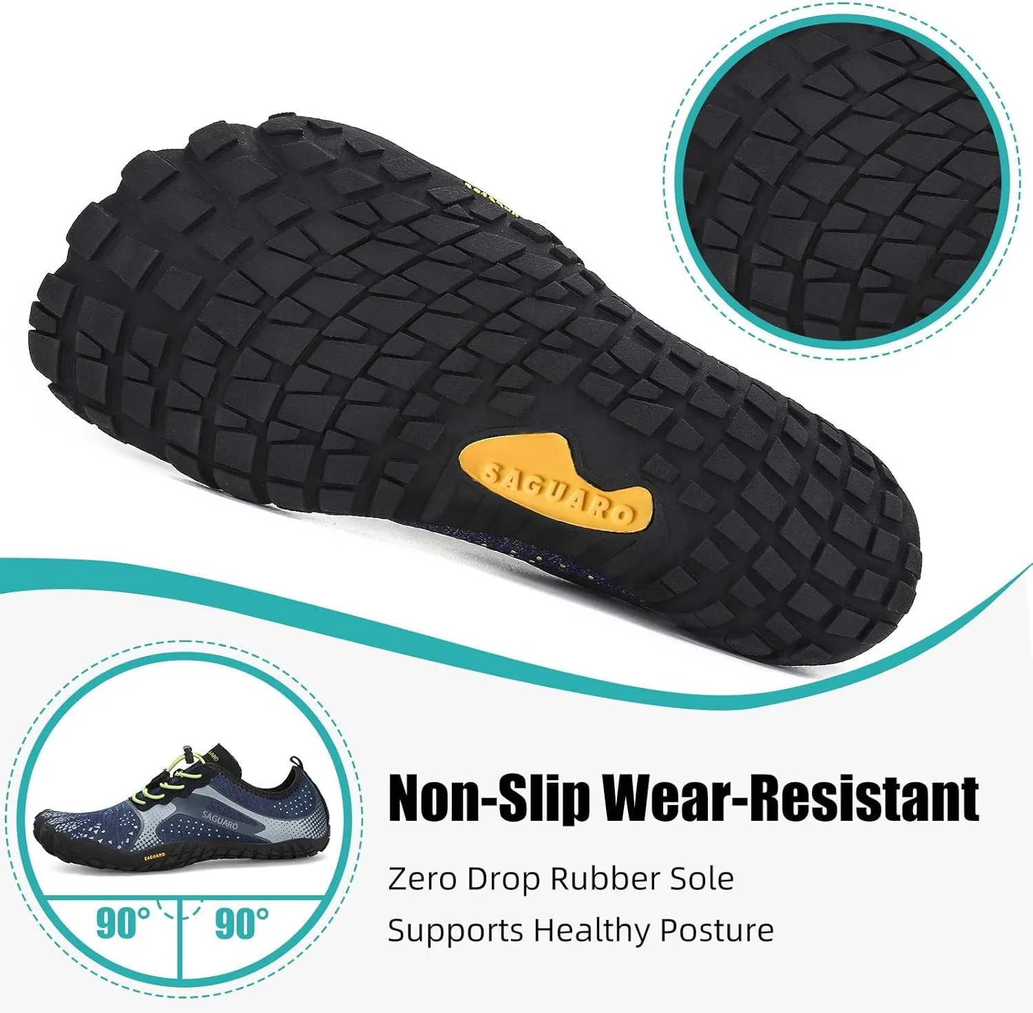 SAGUARO Womens Mens Barefoot Shoes Minimalist Trail Runner Wide Toe Box Zero Drop Outdoor Cross Training Shoe